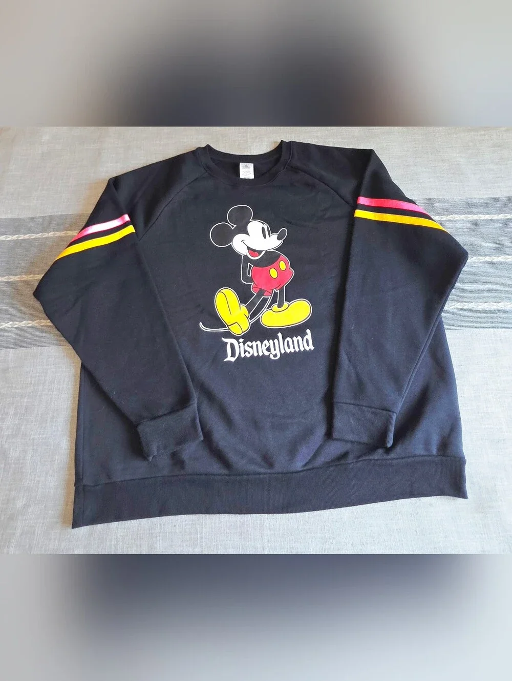 Disney Black Mickey Mouse Sweatshirt with Red, Yellow & Pink Accents | 3XL